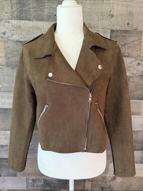 HYFVE Faux Suede Moto Jacket Size M